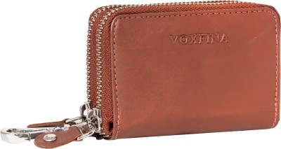 VOXFINA Unisex Leather Key Case Wallet Pouch Bag Keychain Holder with Key Ring & Zipper Pouch