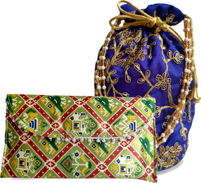 sheeisqueen POTLI WITH ENVELOPE HAND PURSE COMBO Potli(Pack of 2)