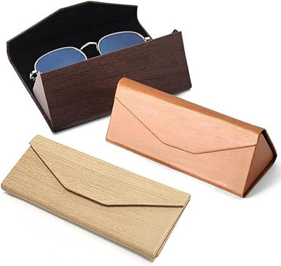 Urban Lens Triangle PU Folding Glasses Magnetic Sunglasses Case Portable Brown Pouch