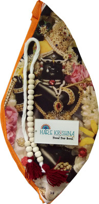 Hare Krishna Food For Soul - Radha Raman Ji Printed Jholi - Chantting Mala Bag-Jaap Mala Jholi Potli