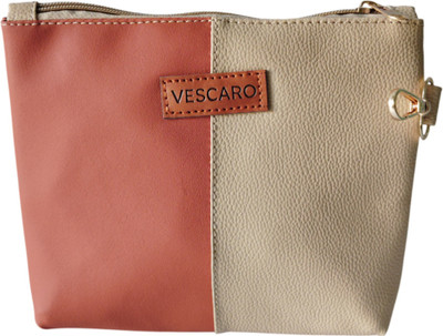 VESCARO Premium Beige Pouch Cosmetic Bag