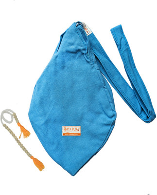 Mayapuri Cotton Japa Mala Bag/Chanting/Bead Bag with Sakshi Mala Counter (Light Blue) Potli
