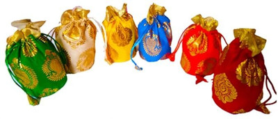 Dms Retail Multicolored Return Gift Potli Bags Bangle Box Pack of 6 Potli
