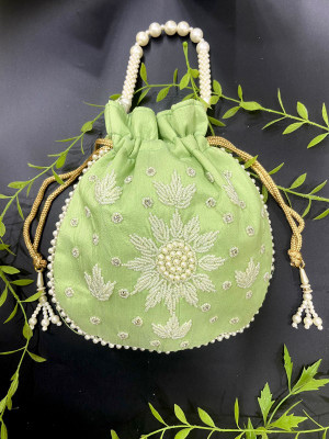 byra Heavy Pearl Handwork Potli Bag Potli