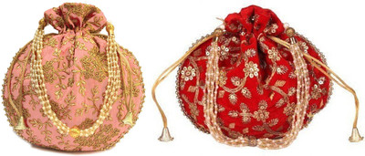 athizay Embroidery work handmade wristlets Potli For Women Fashion Potli