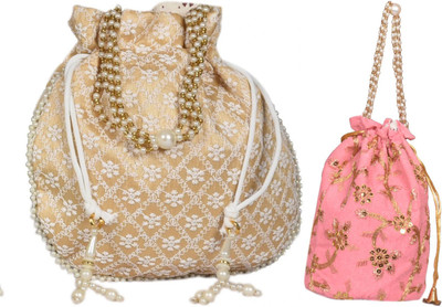 Sunesh Creation Embroidered Potli Bag Gift for Wedding & Other Occasion Potli