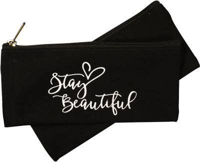 JoBo Canvas Pouch|Multipurpose Pouch|Organizer|printed Designs(-Black) Pouch