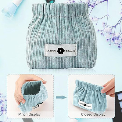 Naklang Portable Elastic Closure Travel Makeup Pouch Cosmetic Storage Bag For women Pouch