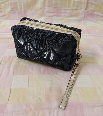 RAAJ RETAIL Quilted Puffer material make-up Cosmetic Pouch For Girls, Ladies, Women Cosmetic Bag