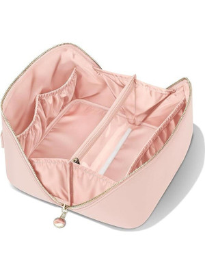LOVHIDE Pink Leather Makeup Cosmetic Bag for Women Cosmetic Bag