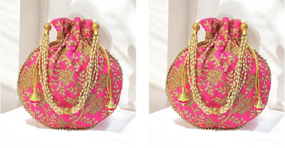Fancy Walas Beautiful & Elegant Potli for Women, Pink-Pink Potli(Pack of 2)