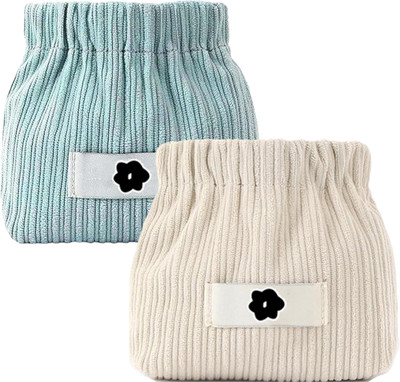 HASTHIP 2pcs Small Makeup Pouch Corduroy Coin Pouch Lipstick Bag Portable Travel Pouch Pouch(Pack of 2)