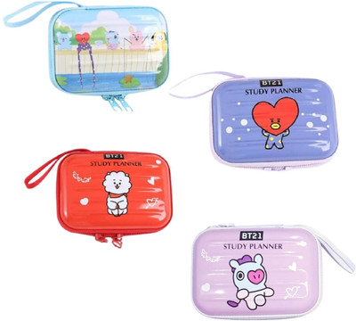 Kartual Return gift for kids – Multi-purpose metal pouch for earphones, jewelry Coin Purse(Pack of 4)