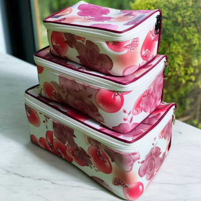 APX Set of 3 Travel Pouch Makeup Pouch Cosmetic Bag Travel Oragnizer for Women Cosmetic Bag
