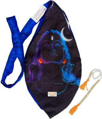 Mayapuri Adiyogi Lord Shiva Printed Pure Cotton Gomukhi Japa Mala Bag (Blue, Pack of 1) Potli