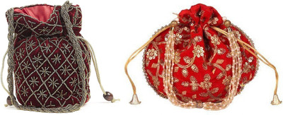 athizay Embroidery work handmade wristlets Potli For Women Fashion Potli