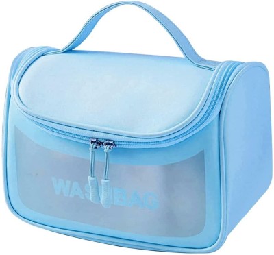 Aepigo Women And Girl Blue Cosmetic Bag Cosmetic Bag Vanity Box(Blue)