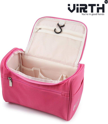 Virth Pink Hanging Toiletry Bag for Men & Women Travel Wash Bag Cosmetic Bag