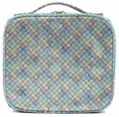 Sakuya Blue checked Vanity Bag Cosmetic Bag