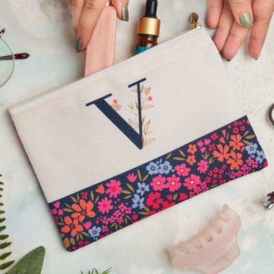 Doodle Monogram Pouch - V Pouch