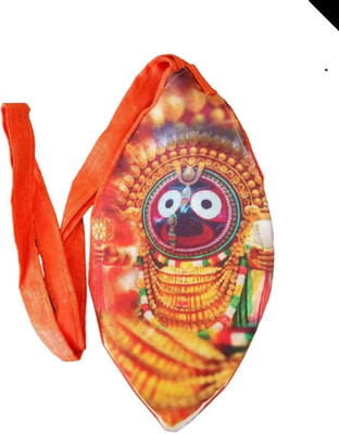 Vrindavanstore.in Shree Jagannath Photo printed Jaap Bag Made With Cotton in Multicolor pack of 2 Potli