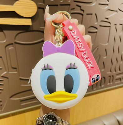 MIXX Cute Daisy Duck Silicone Coin Pouch | Cartoon Character Keychain Pouch Pouch