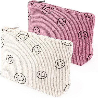 Venzina 2-Piece Makeup Pouch, Pouches for Women, Utility Zipper Pouch Fashion Smile Pouch(Pack of 2)
