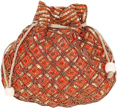 yuvika handicraft Women's Sequins Potli Bag (Golden) Potli