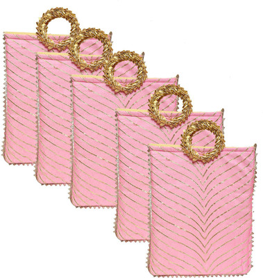 Dulhan Enterprises 55GHPB8X11_BPNK115 Potli(Pack of 5)