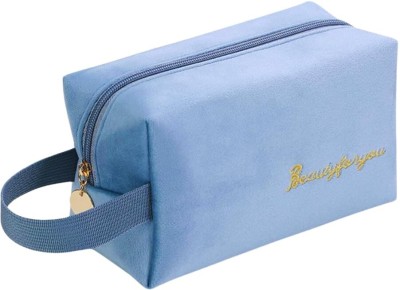 BLUE BEADS Cosmetic Velvet Makeup Pouch Pouch