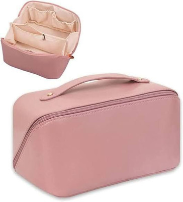 PRZEMEK Multifunctional Extra Large Cosmetic Bag with Hook for Travell Cosmetics, Makeup and Jewellery, Medicines, Grooming Vanity Box(light pink)