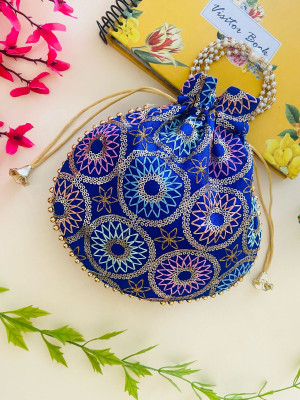 byra Round Sequence Work Potli Bag Potli
