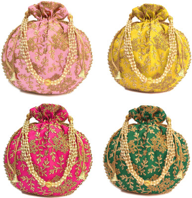 MaaCare Women's Designer Potli Bag PACK OF 3 Potli(Pack of 4)