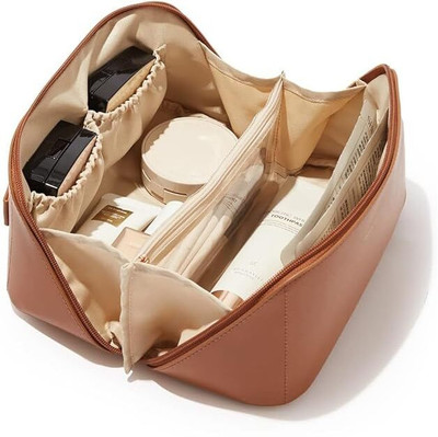 Jiyancreation Travel-Friendly Cosmetic Organizer with Sleek Finish Cosmetic Bag