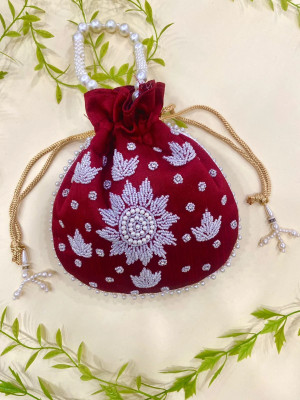 byra Heavy Pearl Handwork Potli Bag Potli