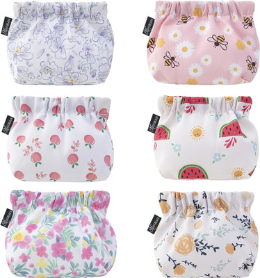 Venzina 6pcs Small Pouches for Women, Mini Makeup Pouch, Cute Print Oxford Cloth Coin Coin Purse(Pack of 6)