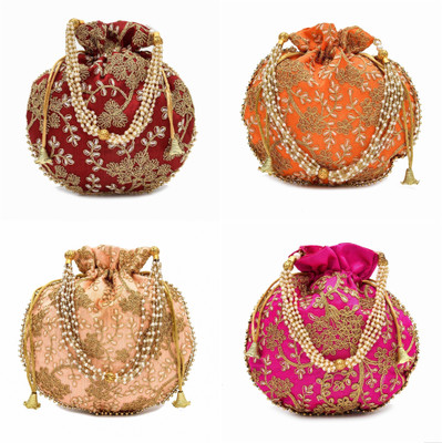 NS enterprises Orange Potli(Pack of 4)
