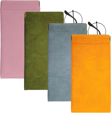 ELEPHANTBOAT Sunglasses Case Squeeze Top PU Leather Glasses Case Cosmetic Bag