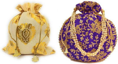 athizay Embroidery work handmade wristlets Potli For Women Fashion Potli
