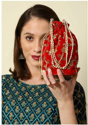 byra Women Sequence Work Velvet Potli Bag Potli