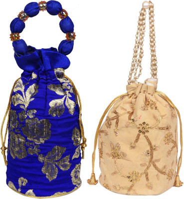 Sunesh Creation Embroidered Potli Bag Gift for Wedding & Other Occasion Potli(Pack of 2)