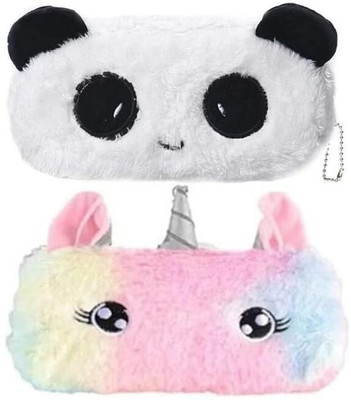 KHILONEWALA 2Pcs Pouch Panda And Unicorn Design For Kids Stationery/ Cosmetic Pouch Pouch