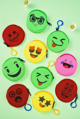 hautehandles Combo of 10 Emoji Face Coin Pouches – Random Designs Coin Purse