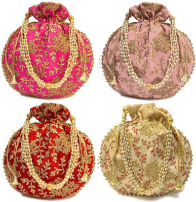 SF Beauty Potli::Pouch Hand Bag Potli(Pack of 4)