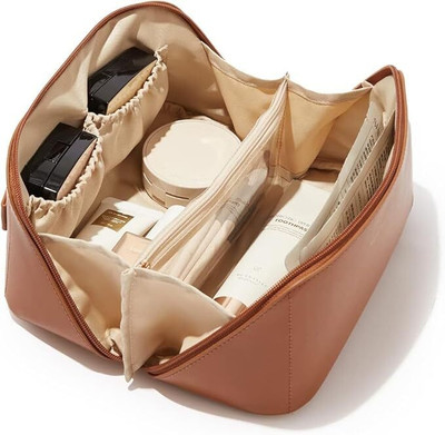 KRIVTEJ Cosmetic Travel Organizer, Women's Makeup Pouch Cosmetic Bag