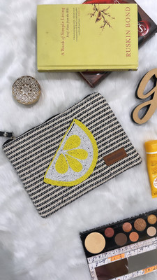 ASTRID Beaded Cotton Travel/ Makeup Pouch Pouch