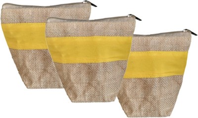 Aarv Collection Jute Multipurpose , Travel Toiletry Bag Eco Friendly Pouch(Pack of 3)