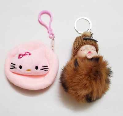 ShopTalk kitty coin pouch with sleeping baby doll Coin Purse