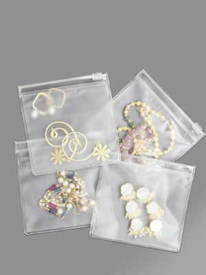 Jewar Transparent Zip Lock PVC Pouch for Jewelry Storage Pouch(Pack of 25)