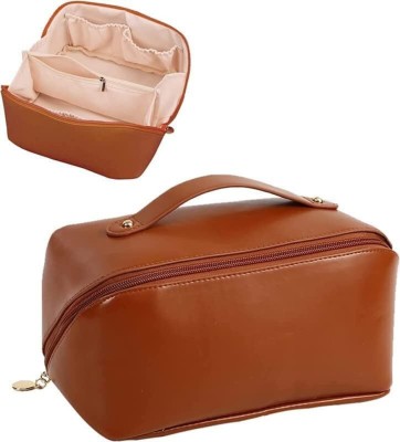 Rewop Cosmetic Travel Bag, Women's Makeup Travel Bag Portable Leather Cosmetics Bag Cosmetic Bag